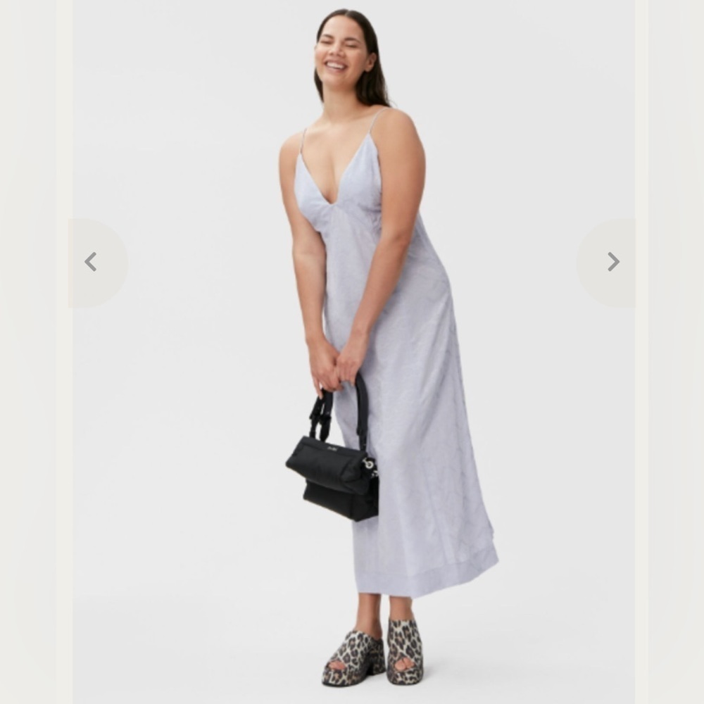 NWT GANNI MAXI SLIP DRESS - COSMIC SKY
